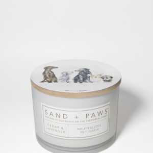 Sand + Paws Cedar & Lavender 12 oz scented candle
