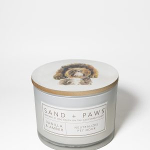 Sand + Paws Vanilla & Amber 12 oz scented candle