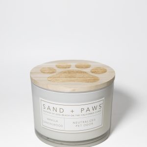 Sand + Paws Vanilla Sandalwood 12 oz scented candle