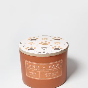 Sand + Paws Amber & Fig 12 oz scented candle