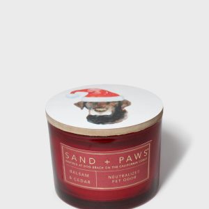 Sand + Paws Balsam & Cedar 12 oz scented candle