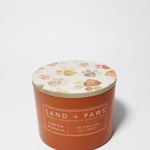 Sand + Paws Pumpkin & Vanilla 12 oz scented candle