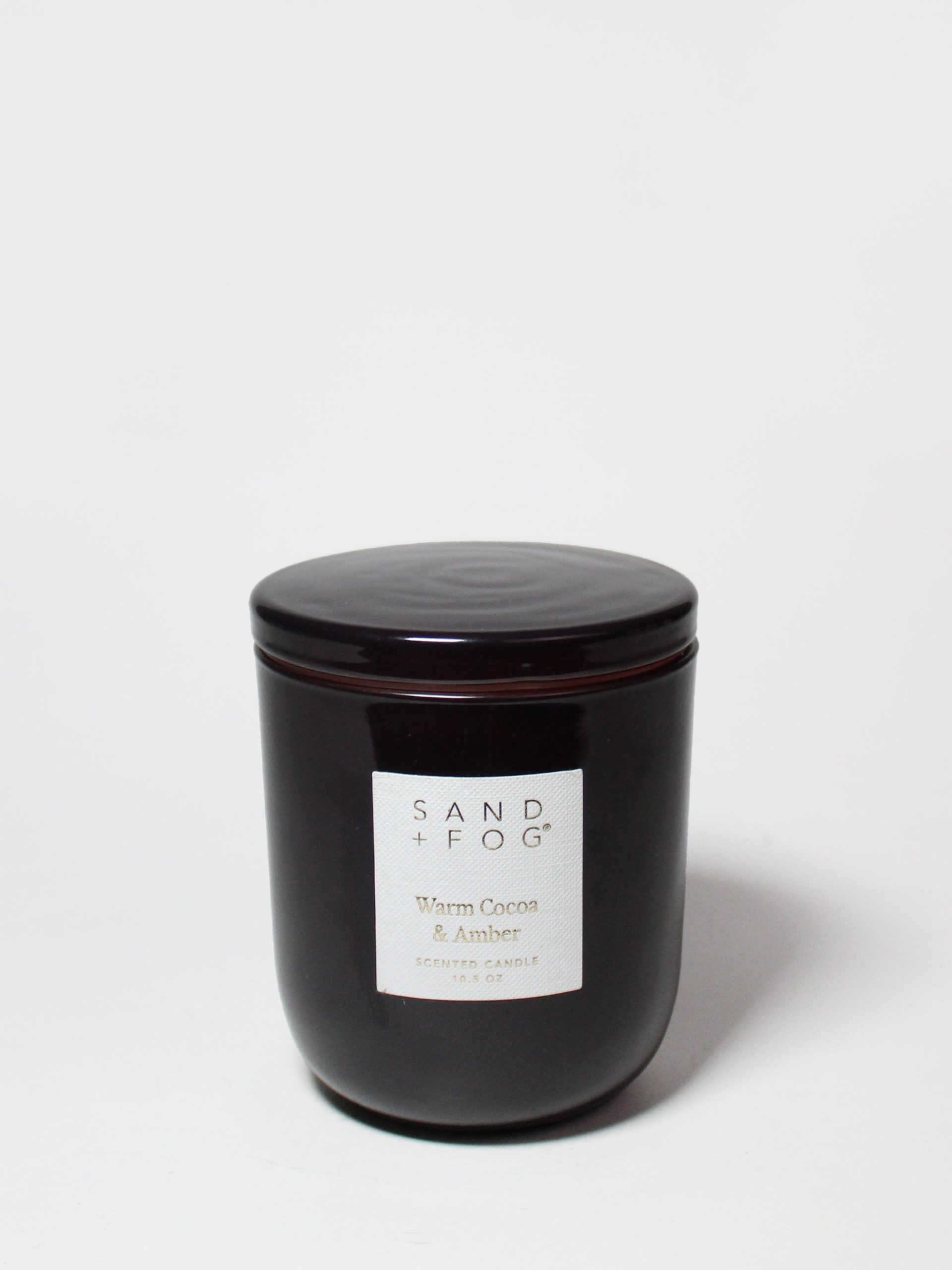 Warm Cocoa & Amber 10.5 oz scented candle