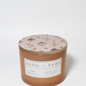 Sand + Paws Floral Bamboo 12 oz scented candle