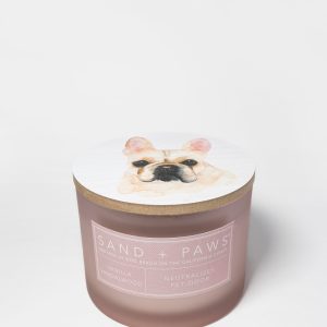 Sand + Paws Vanilla Sandalwood 12 oz scented candle